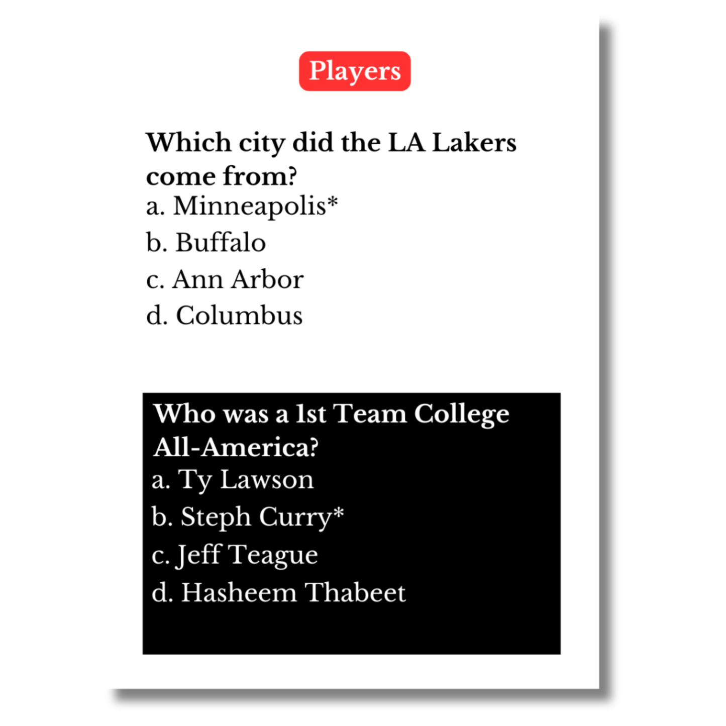 Think You Know the NBA? Prove It. Own Game Night.